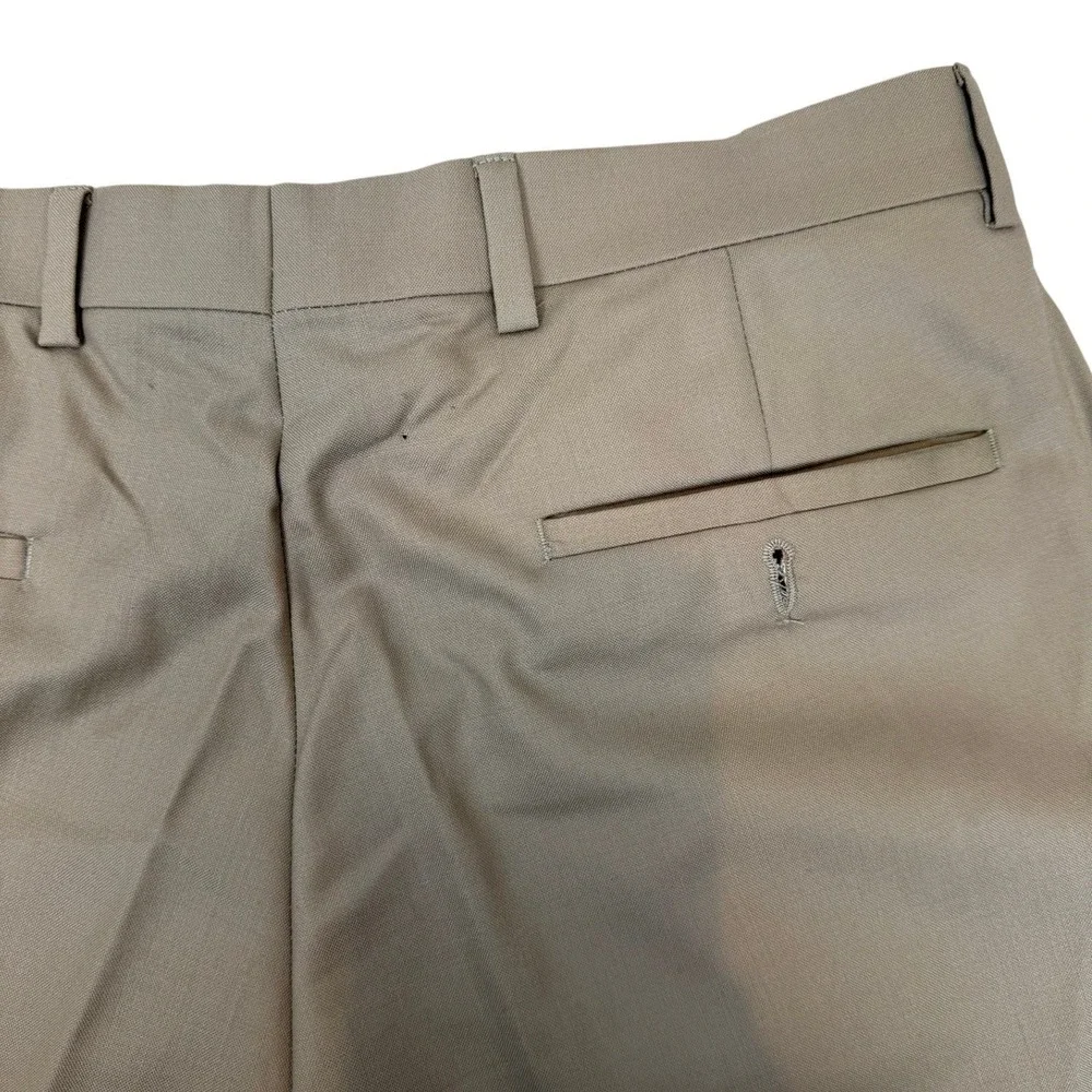 Lauren‎ Ralph Lauren Mens Khaki Pleated Flat Front Pants Total Comfort 33x32